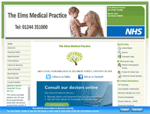 Tablet Screenshot of elmsmedicalcentre.co.uk